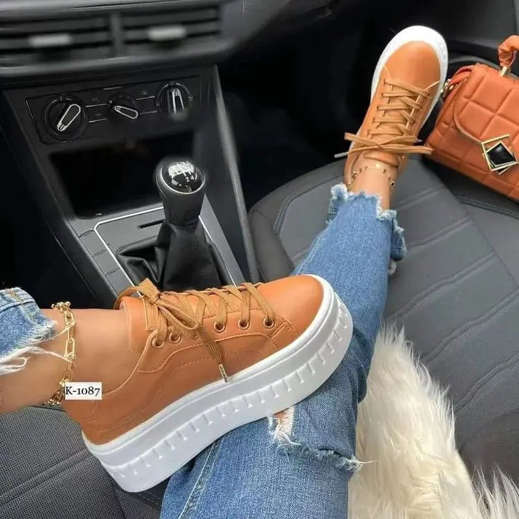 Trendy Platform Lace - Up Sneakers for Women (Casual) - Dakdouksson