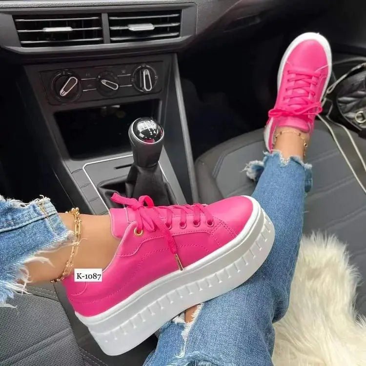 Trendy Platform Lace - Up Sneakers for Women (Casual) - Dakdouksson