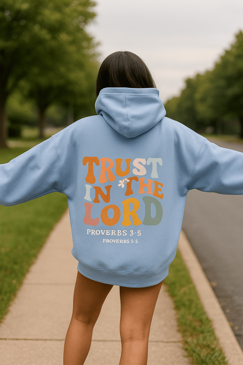 Trust in The Lord Hoodies for Women Oversized Long Sleeve Pockets Pullover Tops Fall Winter Comfortable Casual Sweatshirts Hoodies for Women Teen GirlsBlueS - Dakdouksson