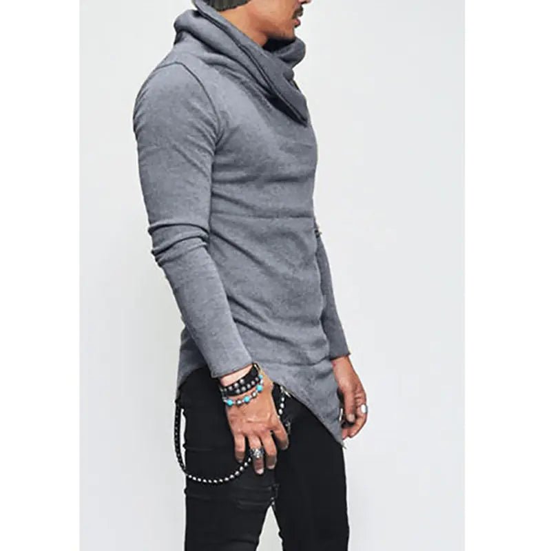 Unbalance Hem Long Sleeve Hoodies for Men 5XL - Dakdouksson