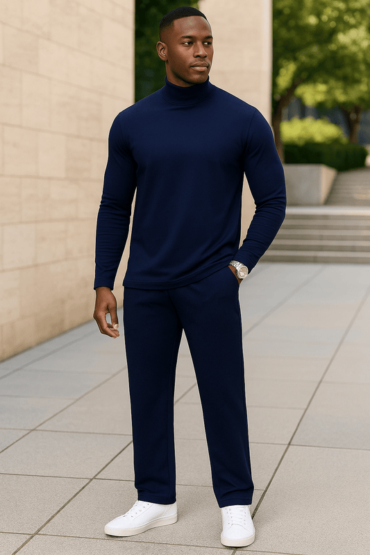 Uni Clau Men’s 2 Piece Tracksuits Sets Casual Long Sleeve Sweatsuits Sets Jogging Outfit Suits Sets Blue 2XL - Dakdouksson