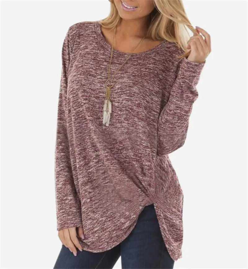 Autumn Winter Women's Long-Sleeved Twisted Sweater Top