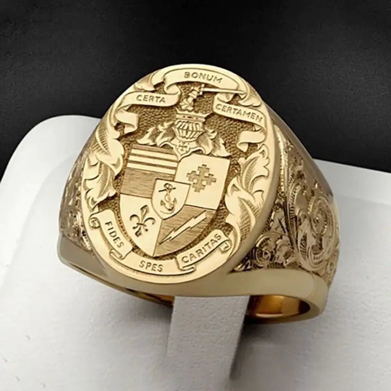 Vintage Engraved Godfather Ring for Fashion Enthusiasts - Dakdouksson