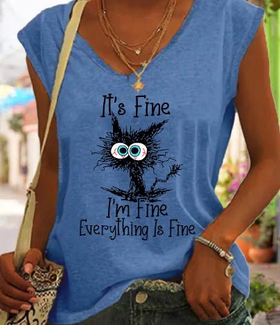 Vintage Women's Graphic Print Summer Tank Top - Dakdouksson