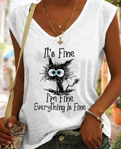 Vintage Women's Graphic Print Summer Tank Top - Dakdouksson