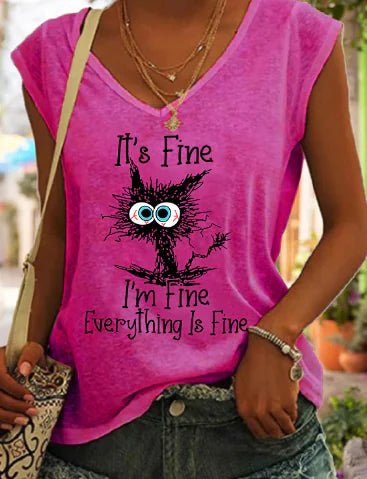 Vintage Women's Graphic Print Summer Tank Top - Dakdouksson