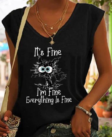 Vintage Women's Graphic Print Summer Tank Top - Dakdouksson