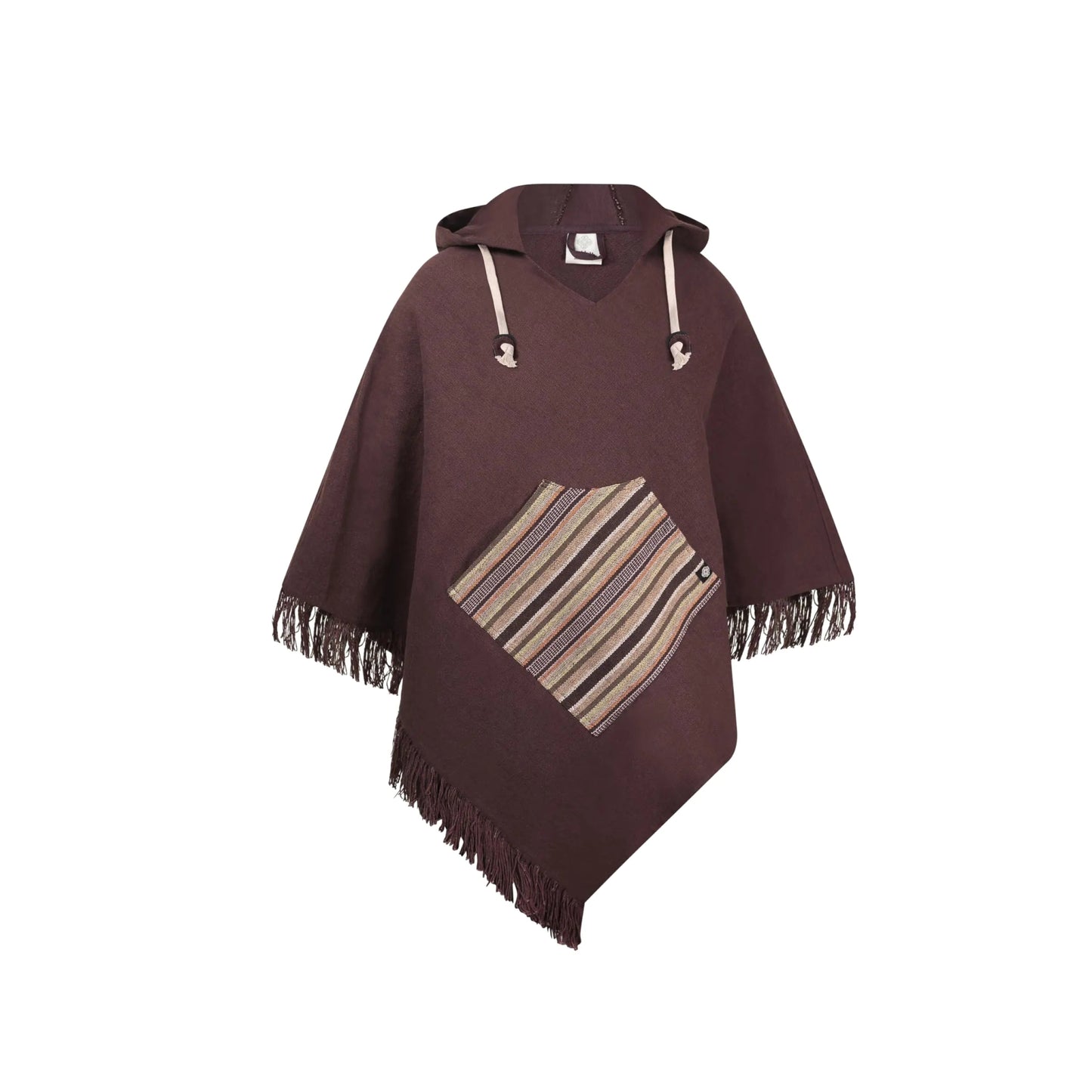 virblatt - Poncho Men | 100% cotton | Mexican Poncho Men Baja Hoodie Poncho Hooded Pancho warm hooded Poncho Winter Cape - Padre plain brown L - XL - Dakdouksson