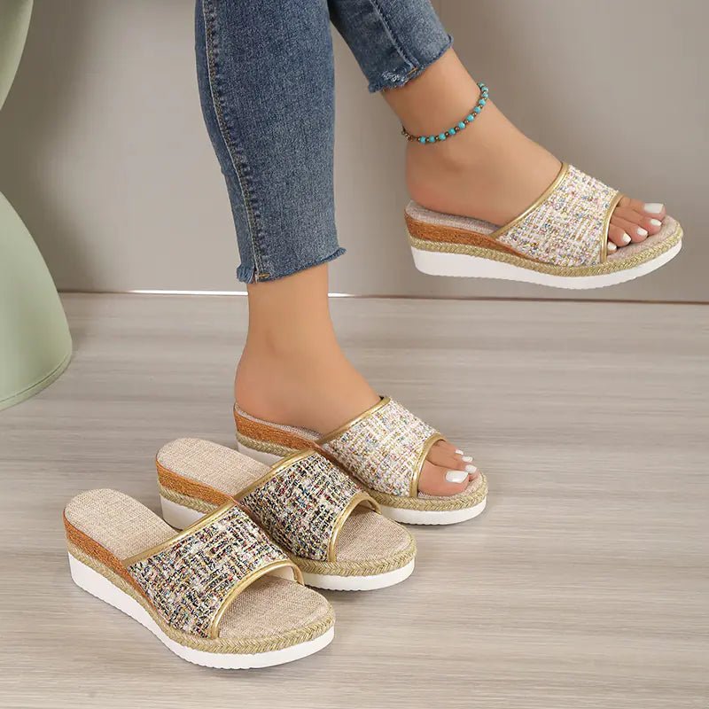 Wedge Slippers - Lightweight Colorful Platform Sandals - Dakdouksson
