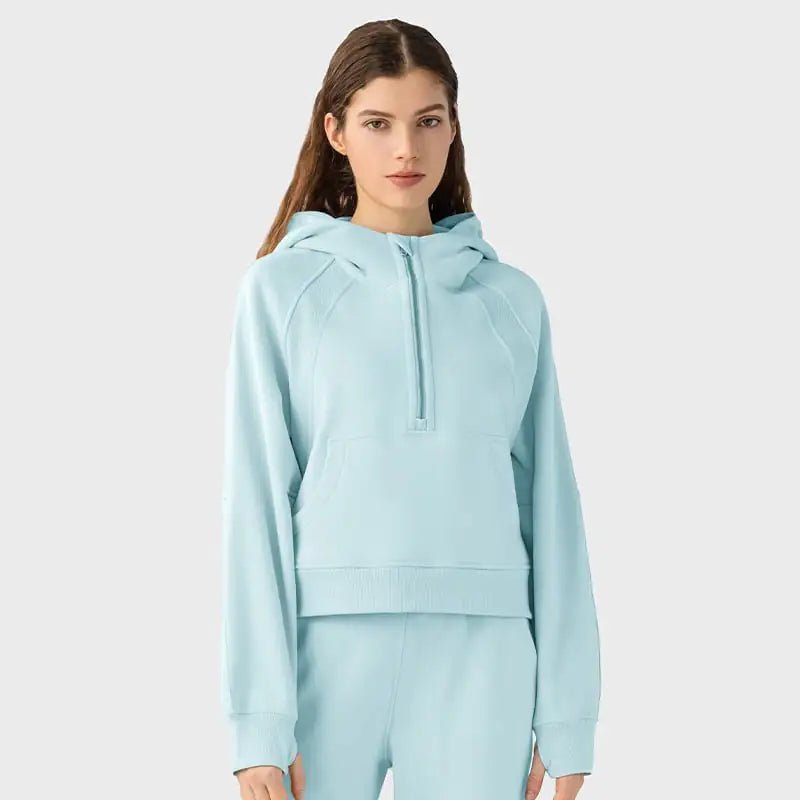 Women's Casual Half - Zip Hoodie for Autumn & Winter - Dakdouksson