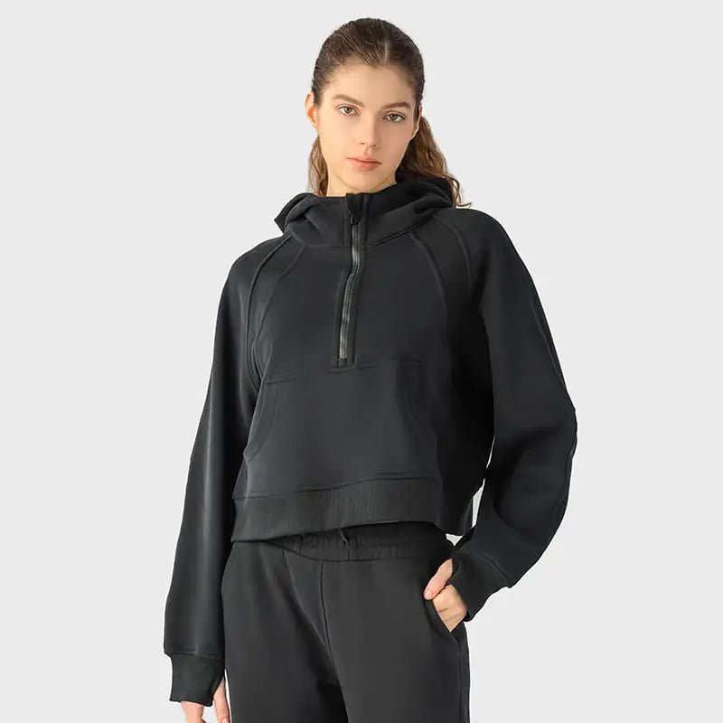 Women's Casual Half - Zip Hoodie for Autumn & Winter - Dakdouksson