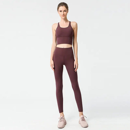 Women's Yoga Set with Sports Bra and High - Waist Leggings - Dakdouksson