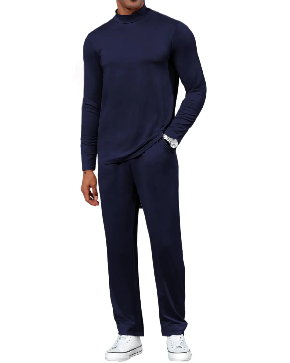Uni Clau Men’s 2 Piece Tracksuits Sets Casual Long Sleeve Sweatsuits Sets Jogging Outfit Suits Sets Blue 2XL