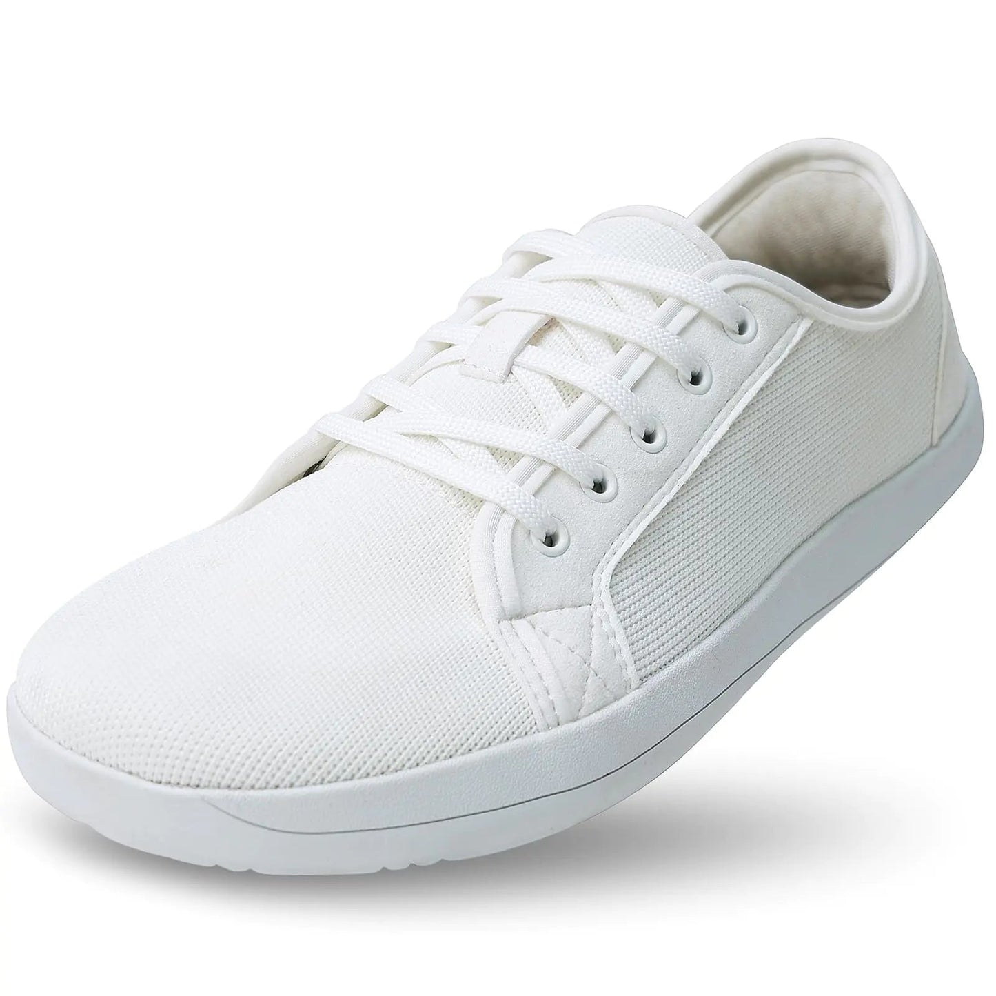 ZVC Barefoot Shoes Men Wide Toe Box Shoes Knitted Zero Drop Sole Sneakers for Mens Minimalist Footwear White - Dakdouksson