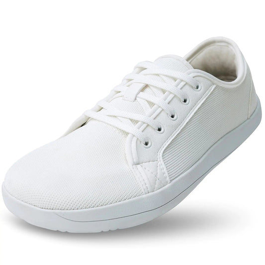 ZVC Barefoot Shoes Men Wide Toe Box Shoes Knitted Zero Drop Sole Sneakers for Mens Minimalist Footwear White - Dakdouksson
