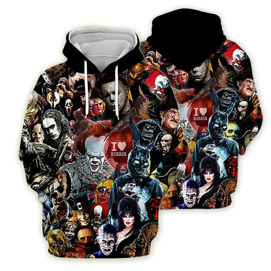 3D Digital Print Halloween Pattern Hoodie