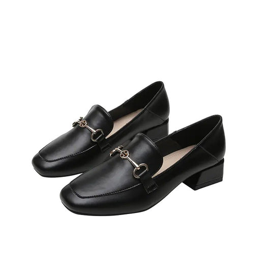 2020 New Women's British Style Chunky Heel Loafers - Dakdouksson