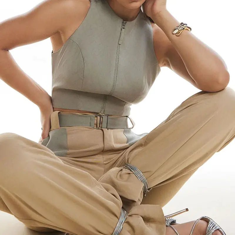 2023 Summer Fashionable Backless Top and Pants Set - Dakdouksson