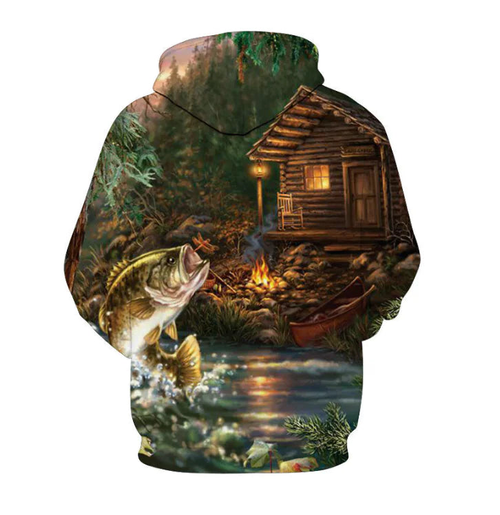 3D Fish Digital Print Hoodie for Fashion Lovers