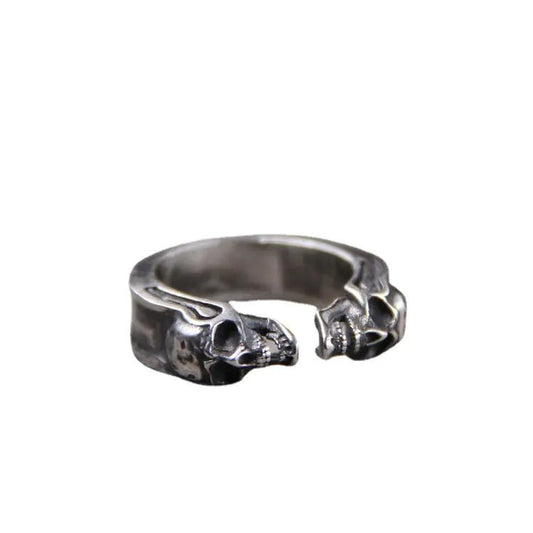 925 Thai Silver Engraved Skull Ring - Dakdouksson