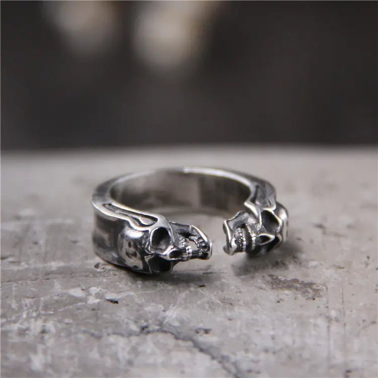 925 Thai Silver Engraved Skull Ring - Dakdouksson
