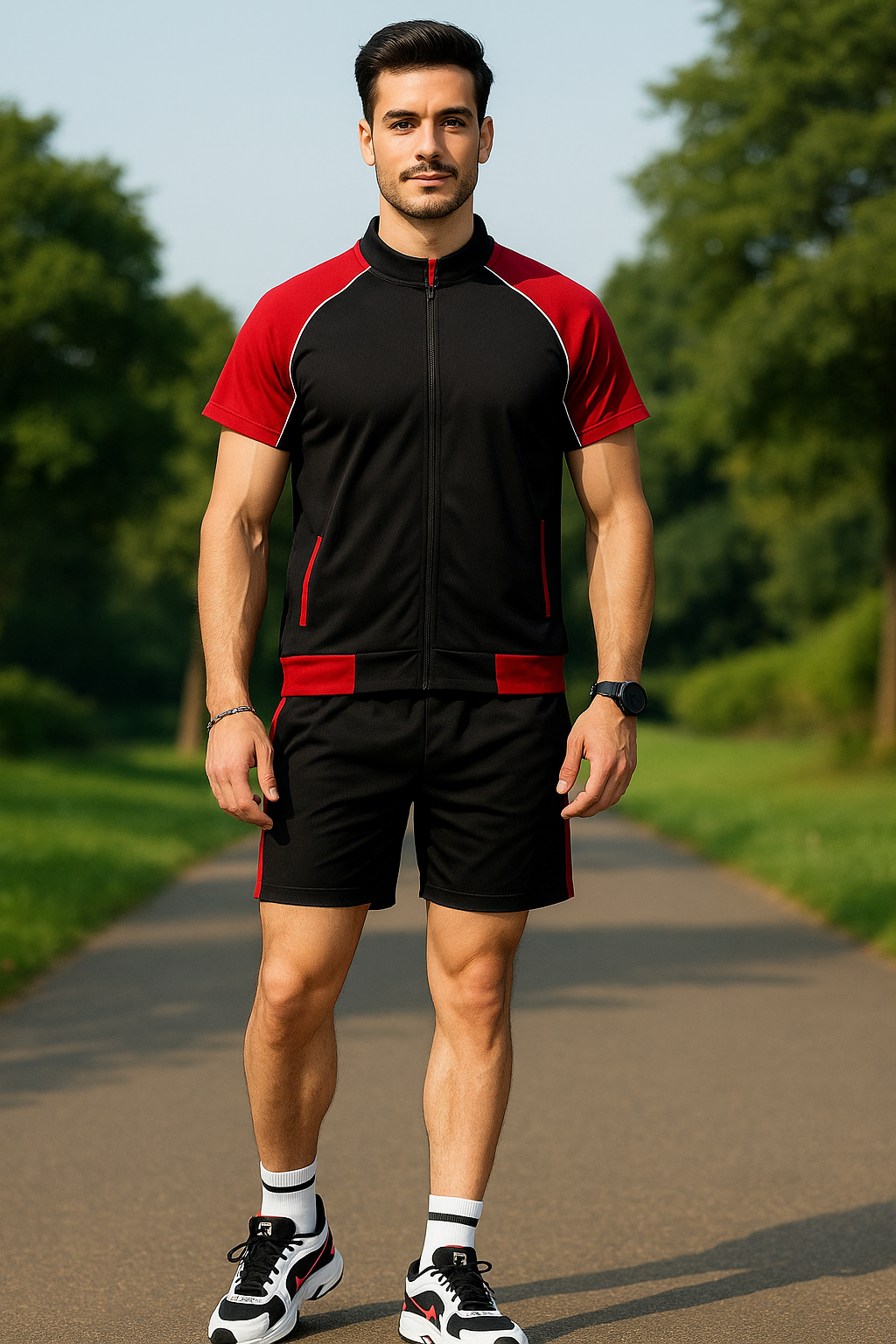 Trendy Men's Casual Sports Suit Short Set