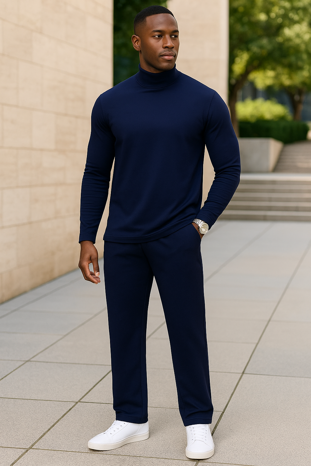 Uni Clau Men’s 2 Piece Tracksuits Sets Casual Long Sleeve Sweatsuits Sets Jogging Outfit Suits Sets Blue 2XL