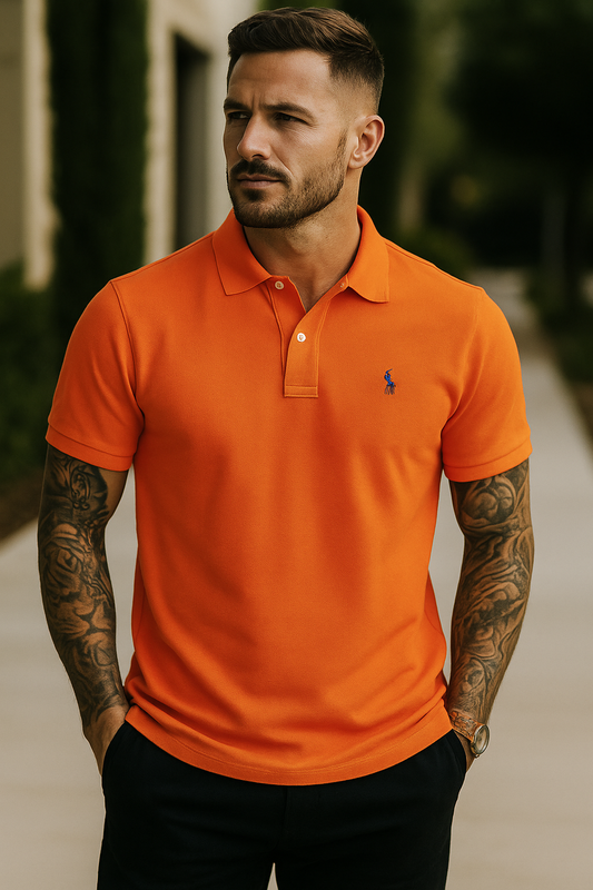 Ralph Lauren Polo Boys Classic Cotton Mesh Polo Shirt (SalingOrange L)