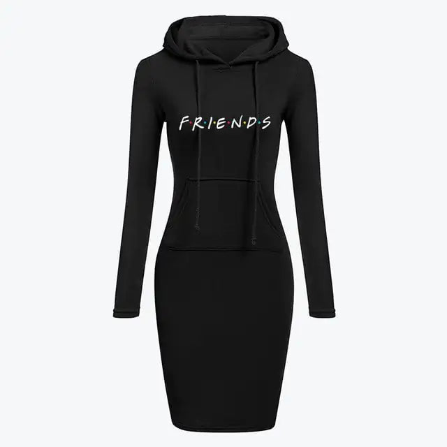 Autumn Winter Women's Long-Sleeved Hoodie Dress