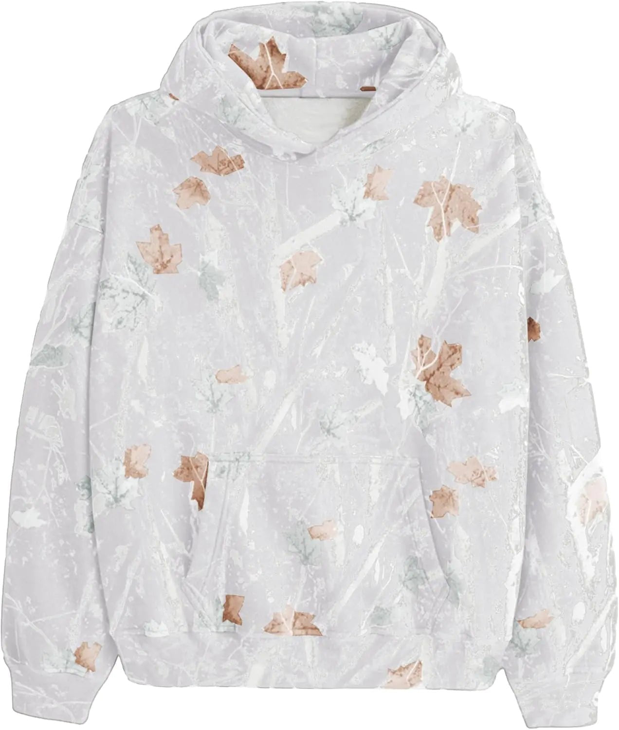 ACCPUR Women Oversized Fleece Camo Hoodies Maple Leaf Hooded Sweatshirt Casual Long Sleeve Fall Pullover Tops With Pockets - Dakdouksson
