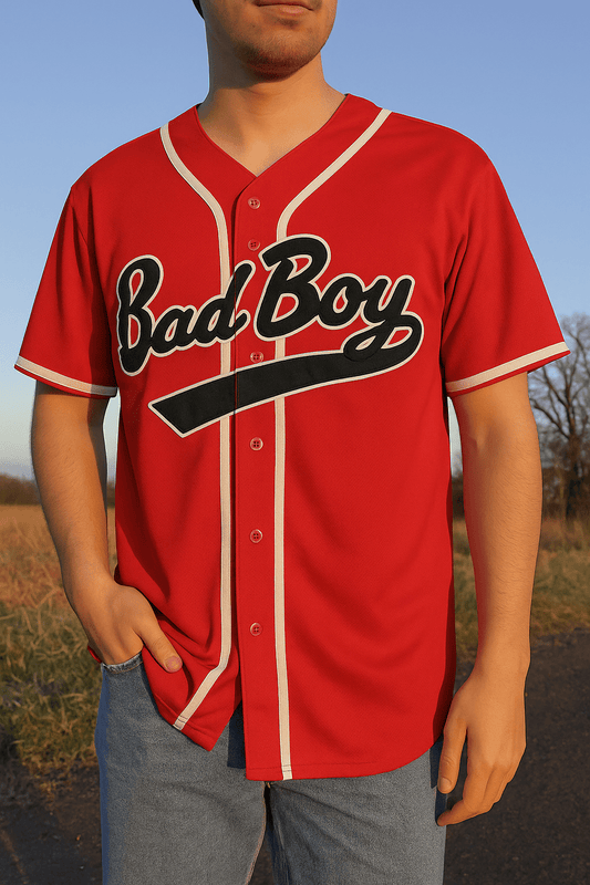 Aolapo 90s Outfit for Men Unisex Badboy 10 Hip Hop Party Loose Baseball Jersey Shirt Clothing Women (S Red) - Dakdouksson