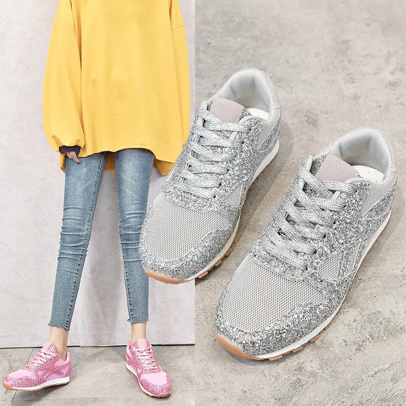 Autumn Sequined Platform Sneakers for Women (Plus Size) - Dakdouksson