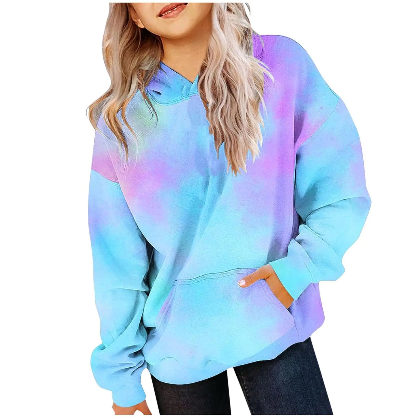 Ayolanni preppy clothes for girls Cute Hoodies for Teen Girls Trendy Preppy Hooded Sweatshirts Oversized Long Sleeve Shirts Gradient Clothes for Girls - Dakdouksson