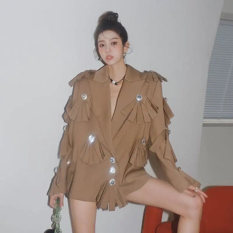 Beaded Diamond Buckle Bow Casual Outfit - Dakdouksson