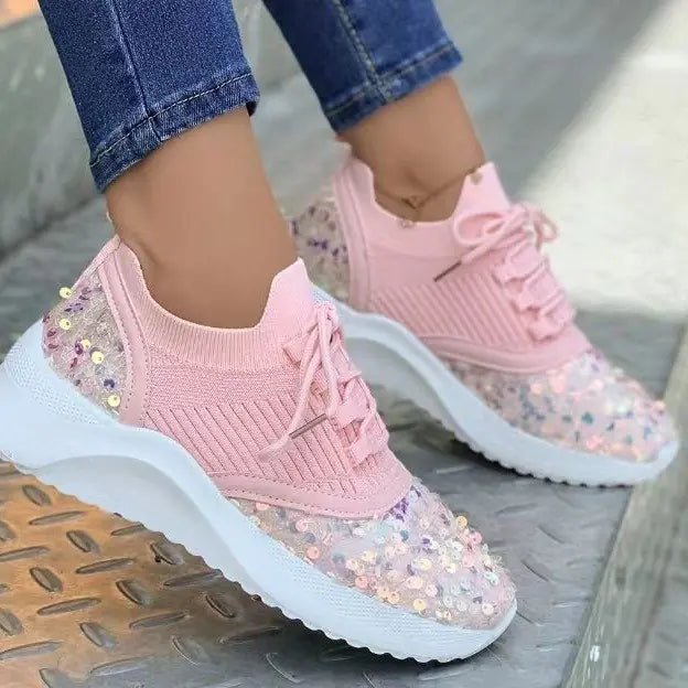 Breathable Color Block Knit Sneakers for Women - Dakdouksson