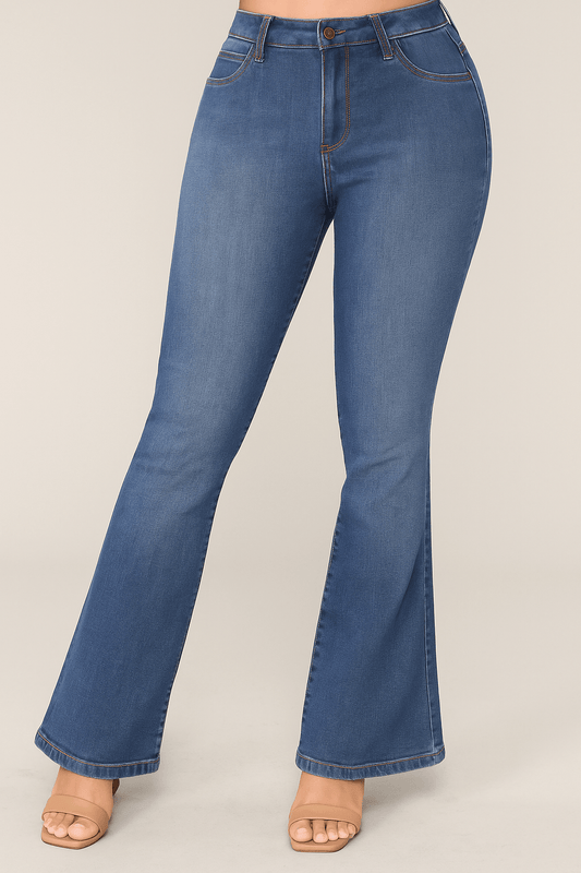 Bula Jeans High - Waist Flare Jeans: Sculpt Your Curves with Comfort and Style Push up Jeans - Colombian - Made Blues - Dakdouksson