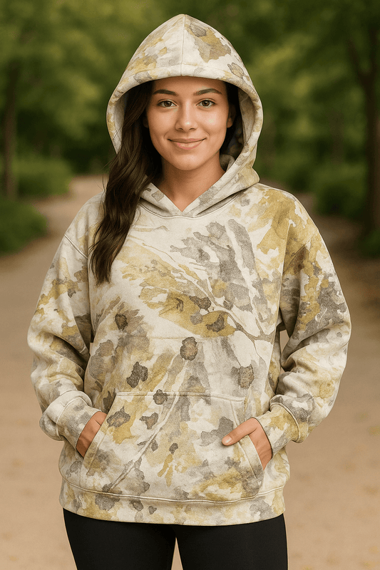 Camo Hoodies for Teen Girls Cute Sweatshirt Maple Leaf Print Oversized Fleece Sweatshirts Pullover Tops with Pocket - Dakdouksson