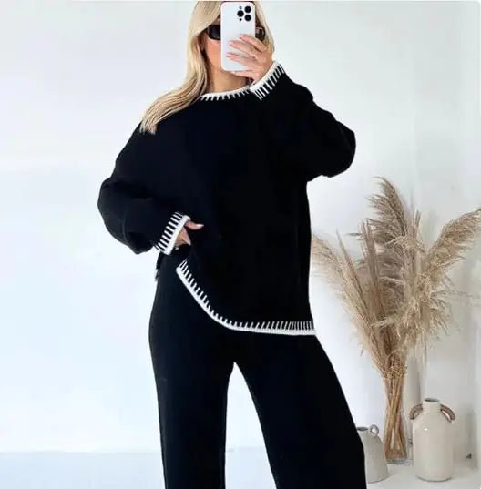 Casual Loose Solid Color Outfit - Dakdouksson