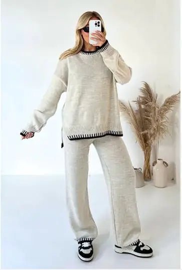 Casual Loose Solid Color Outfit - Dakdouksson