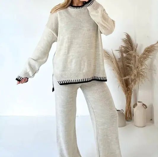 Casual Loose Solid Color Outfit - Dakdouksson