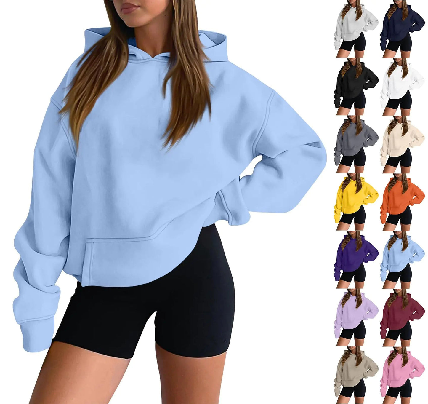 chaktkglok Womens Hoodies Pullover Fleece Oversized Hooded Sweatshirts Teen Girls Sweaters Y2k Hoodie with Pockets Hoodies Y2k Hooded Sweatshirt Oversized Sweaters for Women Womens Fleece Pullover - Dakdouksson