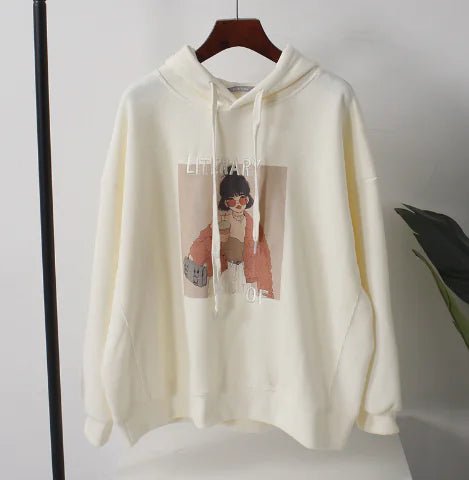 Embroidered Cartoon Hooded Sweater for Women - Dakdouksson