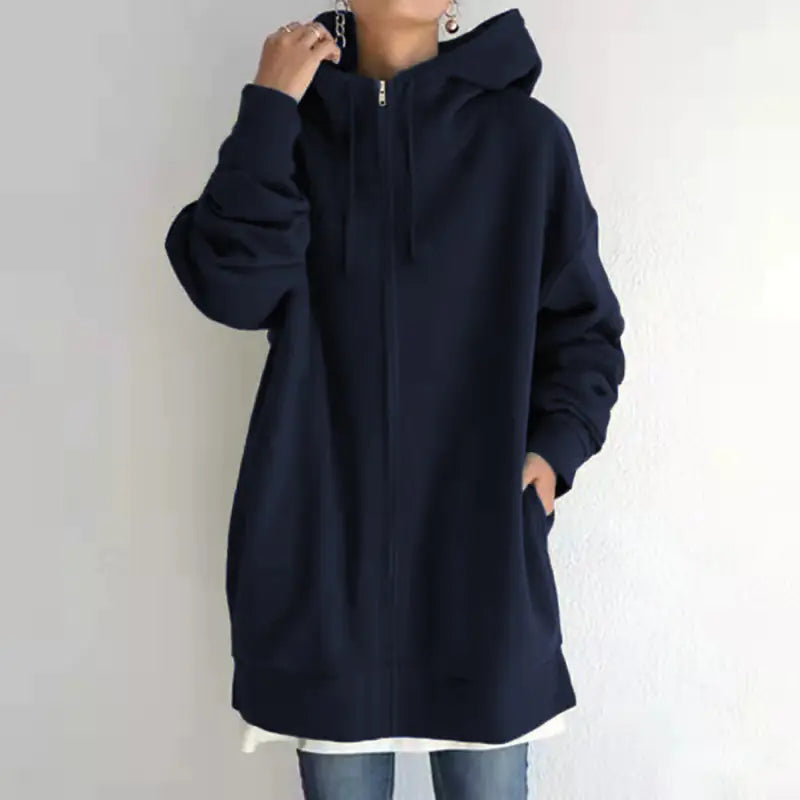 Women's Fuzzy Full-Zip Sport Hoodie Sweatshirt
