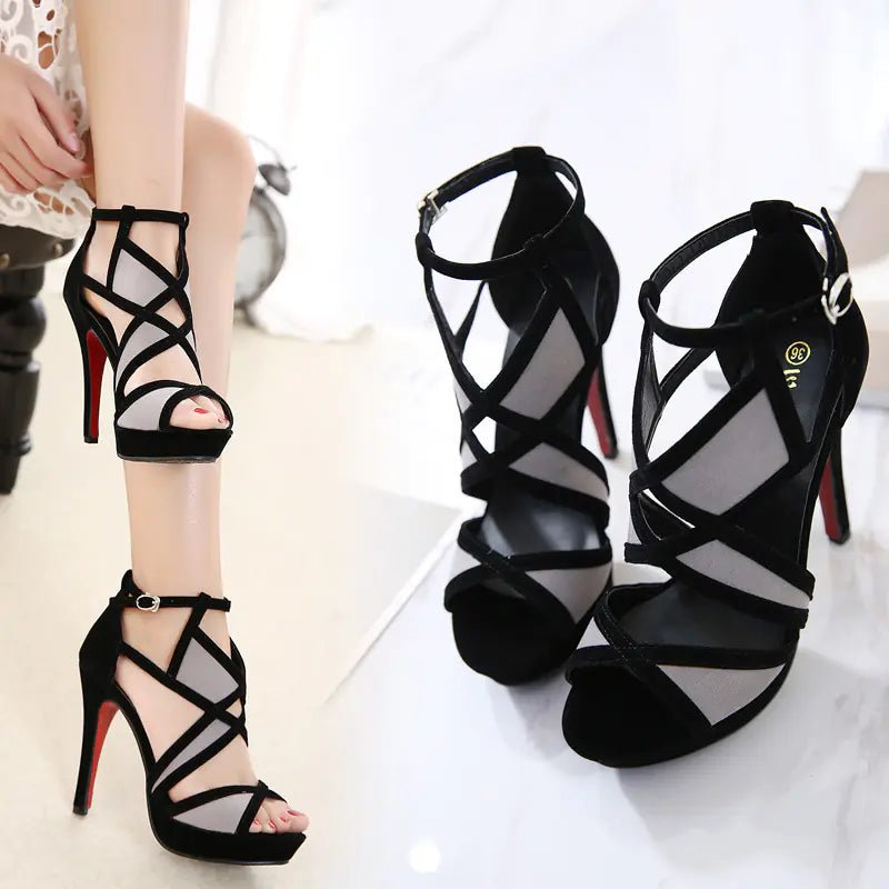 Fashionable Waterproof Platform Chunky Heels Sandals - Dakdouksson