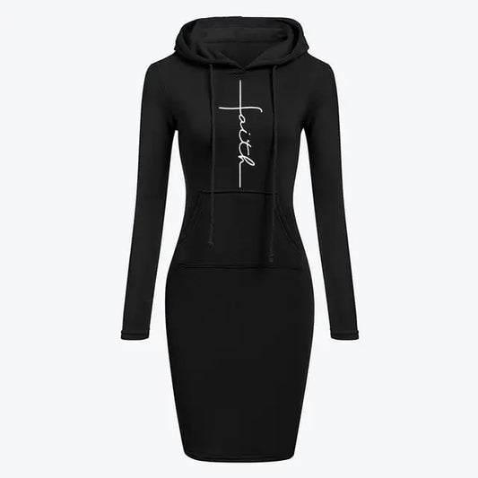 Autumn Winter Women's Long-Sleeved Hoodie Dress