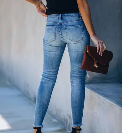 High Rise Distressed Super Skinny Jeans for Women - Dakdouksson