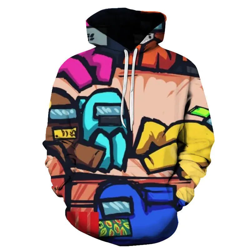 Hoodie with 3D Digital Print - Dakdouksson
