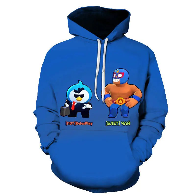 Hoodie with 3D Digital Print - Dakdouksson