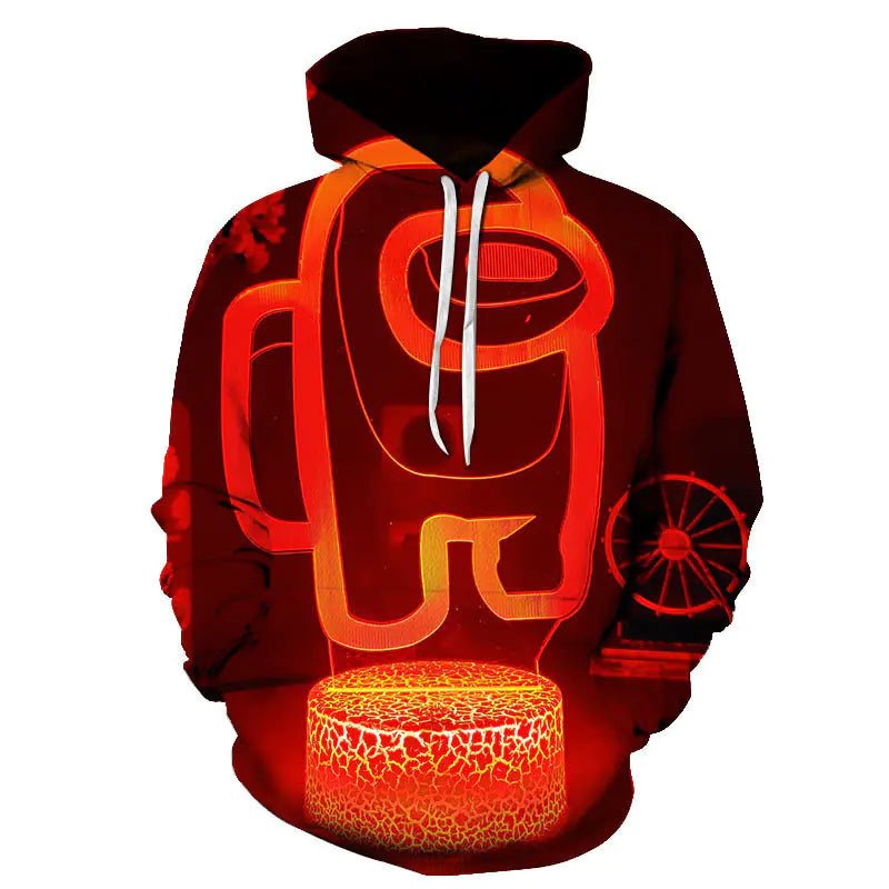 Hoodie with 3D Digital Print - Dakdouksson