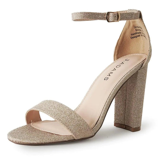 J. Adams Shirley Block Heels for Women - Ankle Strappy Heels for Women High Heels Dressy Sandals - Chunky Heels for Women - Wedding Shoes for Bride Summer Heels - Dakdouksson